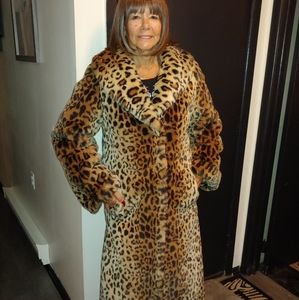 Full Length Faux Fur Leopard Coat